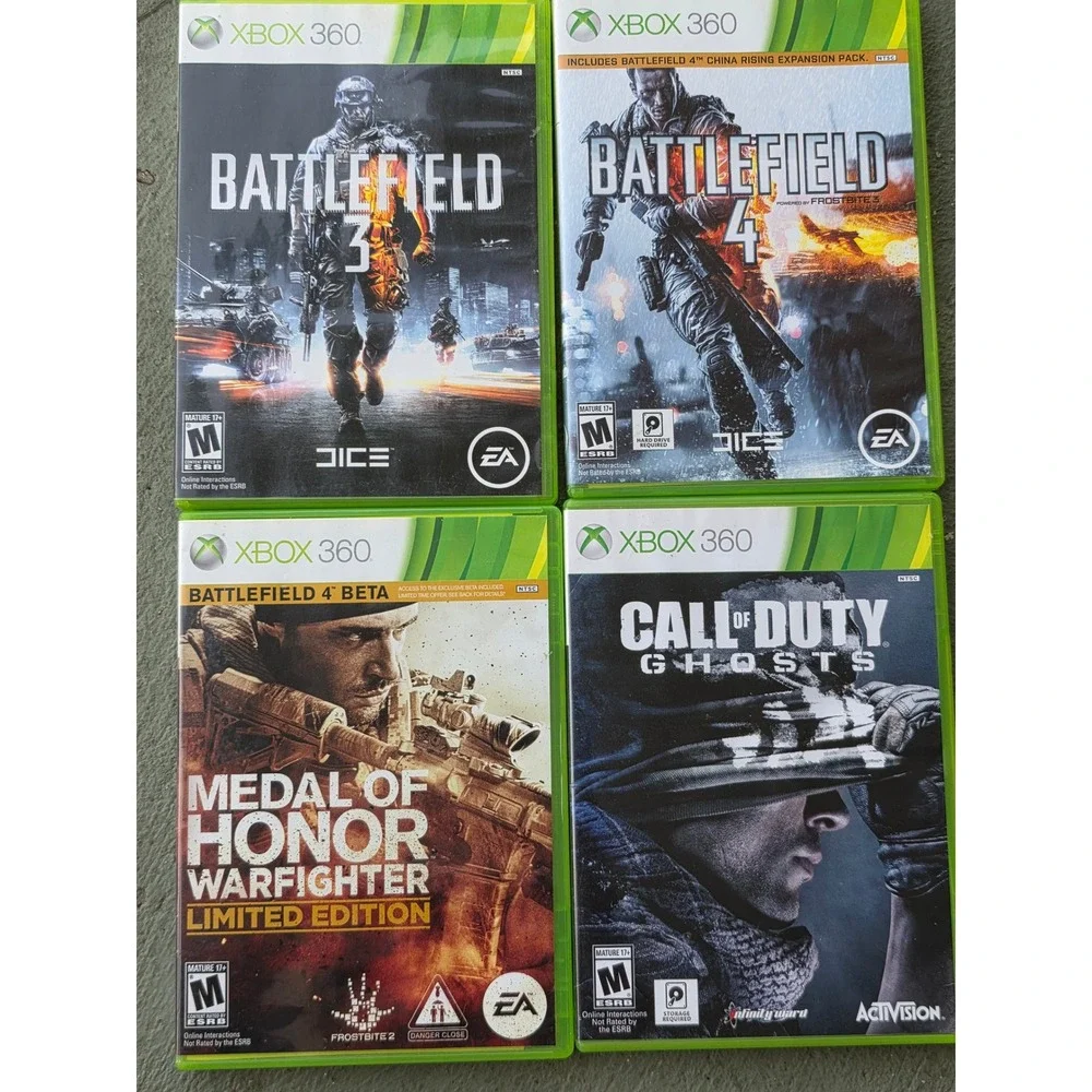 Xbox 360 Game Lot Battlefield 3 4‎ Medal of Honor Warfighter Call of Duty Ghosts